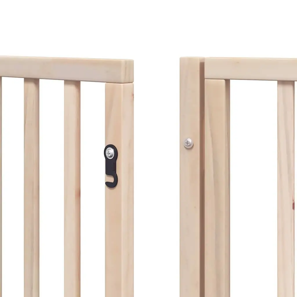 Dog Gate Foldable 10 Panels 800cm Poplar Wood Pet Safety Barrier Brown