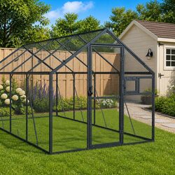 Aviary Bird Cage Anthracite Aluminium Frame Wire Mesh Large Outdoor Garden Pen
