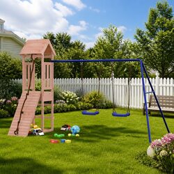Wooden Outdoor Playset Climbing Frame Swing Set Sandbox Children Backyard Play