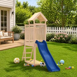 Wooden Outdoor Playset Climbing Frame Slide Sandbox Backyard Play Equipment