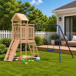 Wooden Outdoor Playset Climbing Frame Swing Slide Sandbox Children Garden Play
