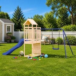 Outdoor Playset Swing Climbing Frame Slide Sandbox Garden Kids Play Equipment