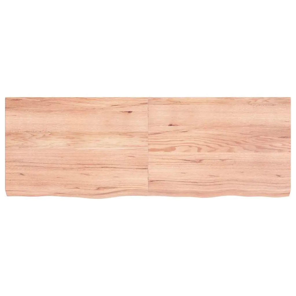 Bathroom Countertop Solid Oak Wood Treated Varnished 140x50x6 cm Brown