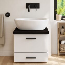 Bathroom Countertop Solid Oak Wood Dark Brown Treated Vanity Top Worktop 40x50cm