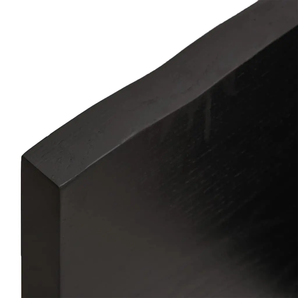 Bathroom Countertop Solid Oak Wood Dark Brown 180x60x4cm