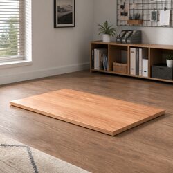 Solid Oak Wood Table Top Brown 100x60x2 cm Treated Replacement Dining Desk