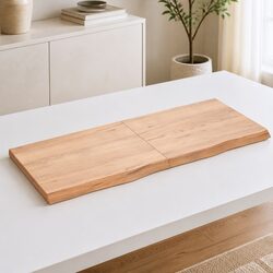 Solid Oak Wood Table Top 120x50cm Brown Treated Wooden Replacement Board