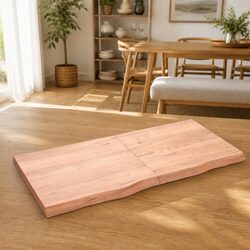 Solid Oak Wood Table Top Light Brown 120x60cm Folding Replacement Board Natural