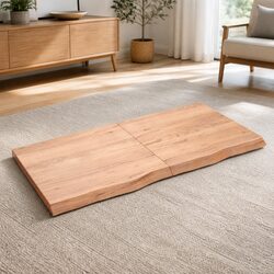 Solid Oak Wood Table Top Light Brown 120x60cm Folding Replacement Board Natural