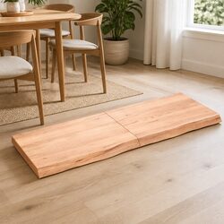 Solid Oak Wood Table Top Brown 140x50x6 cm Treated Folding Replacement Board