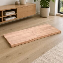Solid Oak Wood Table Top Brown Folding Replacement Board 140x60cm Natural Live