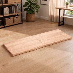 Solid Oak Wood Table Top Brown 160x60cm Replacement Folding Treated Surface