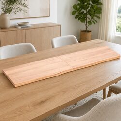 Solid Oak Wood Table Top Brown 180x50cm Treated Wooden Tabletop Live Edge