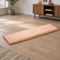 Solid Oak Wood Table Top Brown Replacement Board 180x50x6 cm Folding Desktop