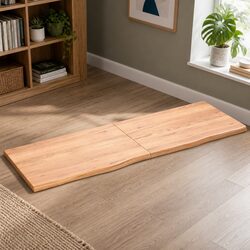 Solid Oak Wood Table Top Brown 180x60x4 cm Folding Treated Natural Live Edge