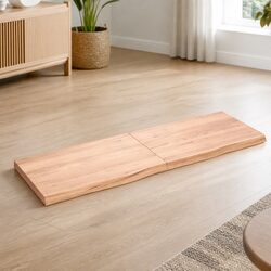 Solid Oak Wood Table Top Brown 180x60 cm Folding Replacement Board Live Edge