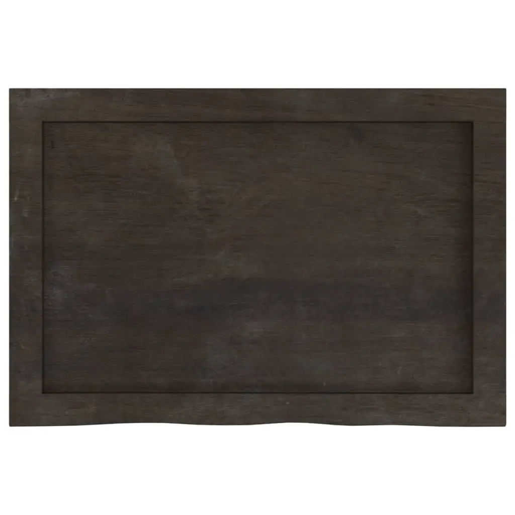 Table Top Solid Oak Wood Treated Dark Brown 60x40x4 cm Replacement Kitchen