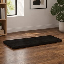 Wooden Table Top 80x40x4 cm Solid Oak Dark Brown Treated Handmade Live Edge