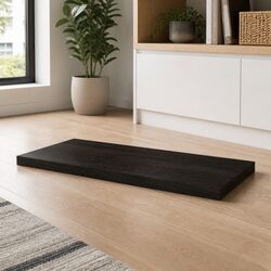 Wooden Table Top Dark Brown Solid Oak Treated Surface Replacement 80x60x6 cm