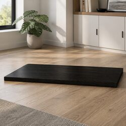 Solid Oak Wood Table Top Dark Brown 100x40cm Treated Handcrafted Live Edge