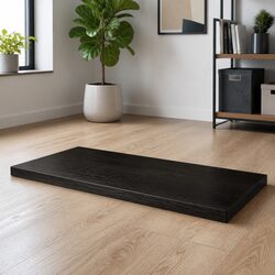 Solid Oak Wood Table Top Dark Brown 100x40x6cm Treated Live Edge Replacement