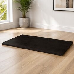 Table Top Solid Oak Wood Dark Brown 100x50x2cm Treated Replacement Board DIY