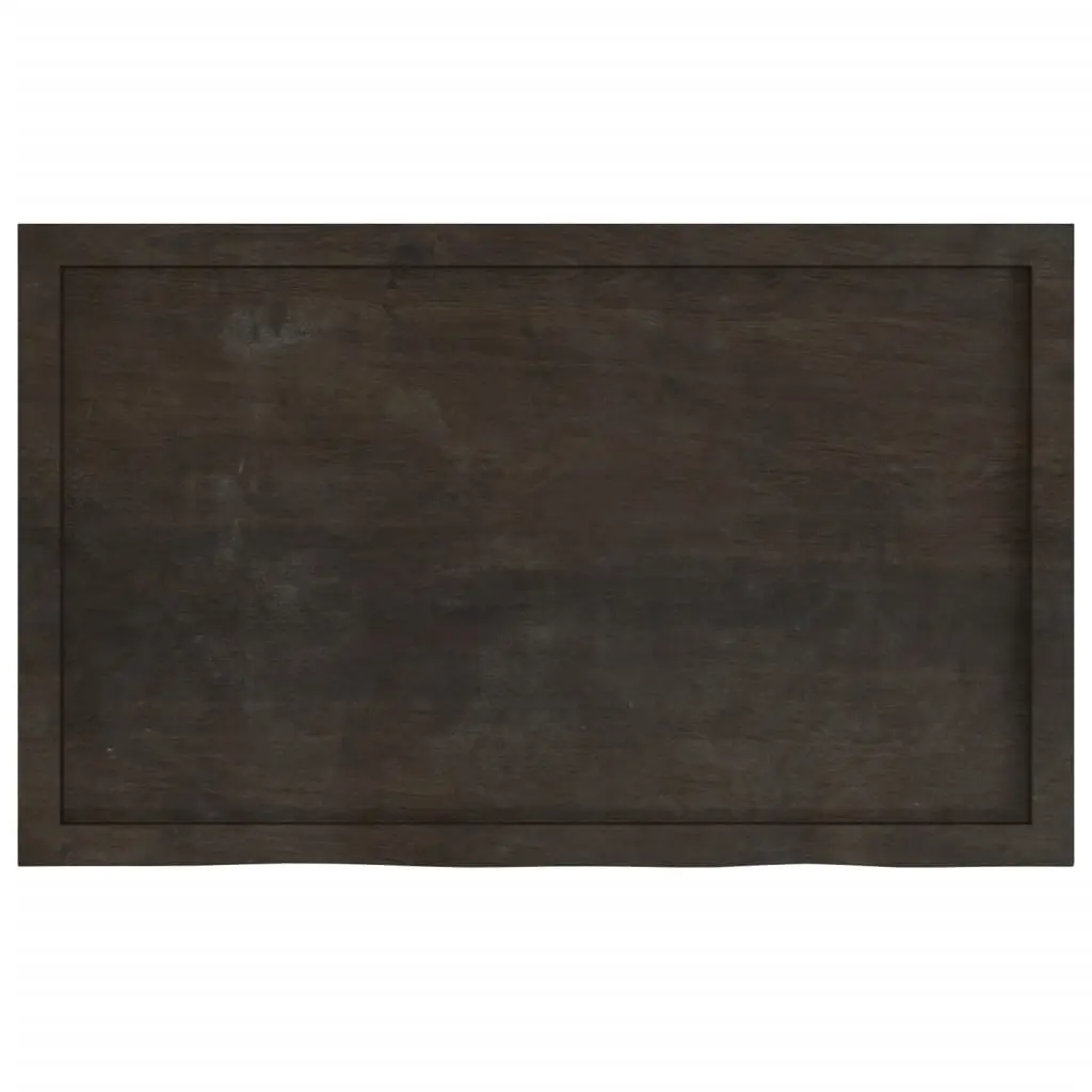 Table Top Solid Oak Wood Dark Brown 100x60x4 cm Treated Live Edge