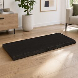 Solid Oak Wood Table Top 120x50cm Dark Brown Treated Replacement Board Folding