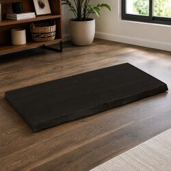 Solid Oak Wood Table Top Dark Brown 120x60cm Folding Replacement Board Live Edge