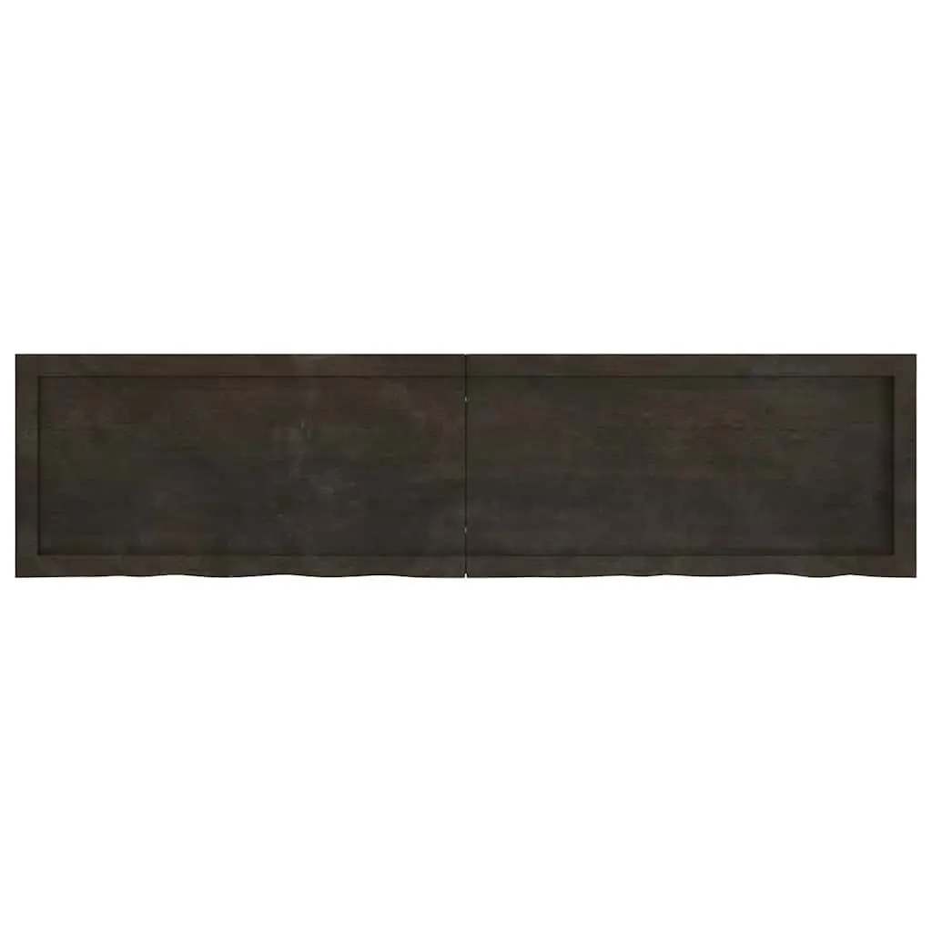 Solid Oak Wood Table Top Dark Brown 160x40cm Handcrafted Live Edge Foldable