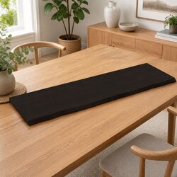 Solid Oak Wood Table Top Dark Brown 160x50x4 cm Treated Live Edge Handmade