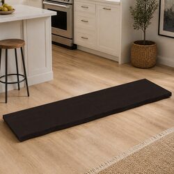 Solid Oak Wood Table Top Dark Brown 180x50cm Treated Wooden Tabletop Live Edge