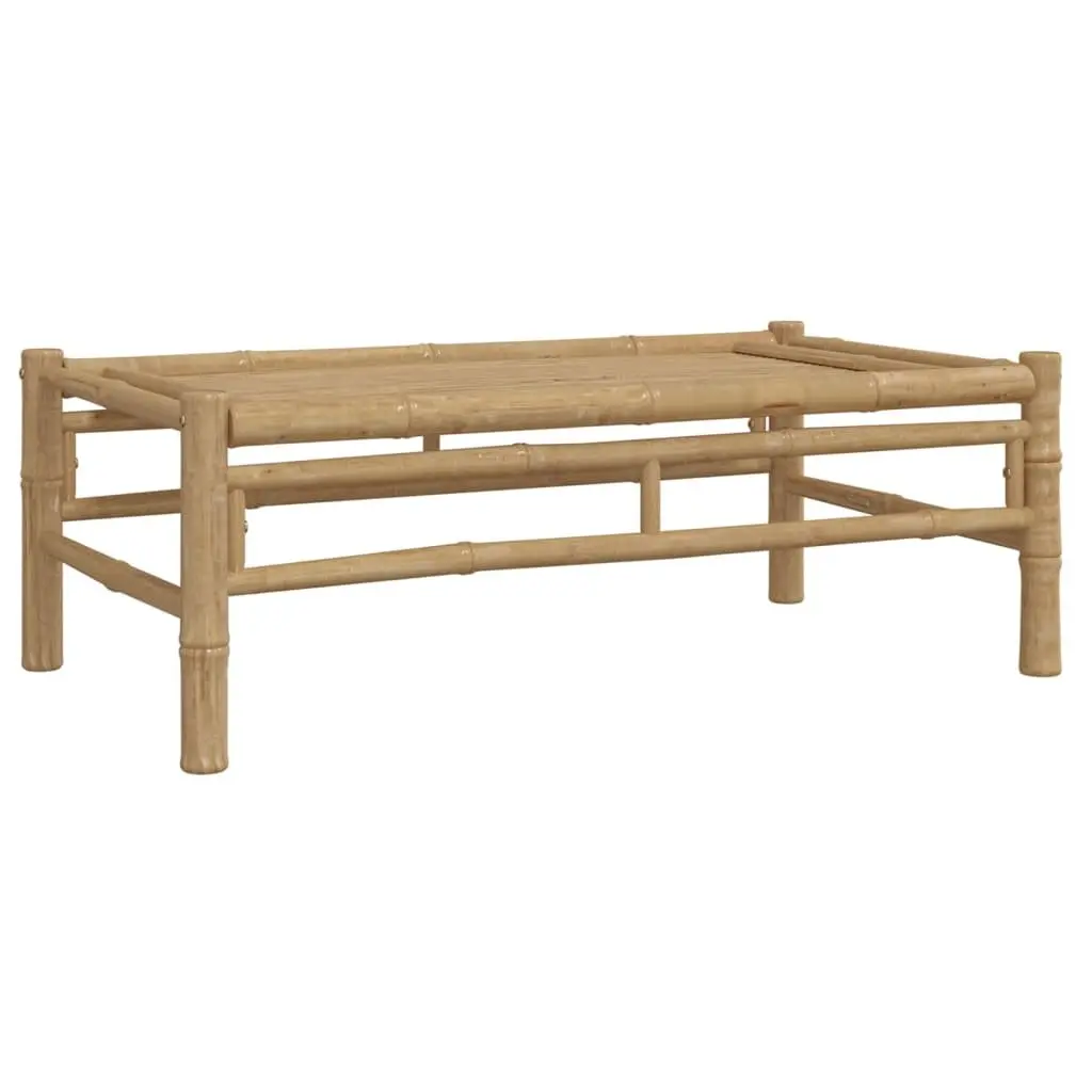 3 Piece Bamboo Garden Lounge Set Outdoor Furniture with Cream Cushions Brown