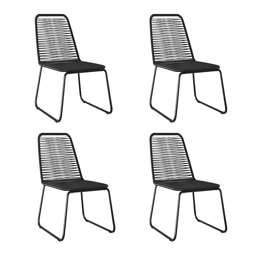 Garden Dining Set 5 Piece Outdoor Furniture Weather-Resistant PE Rattan Black
