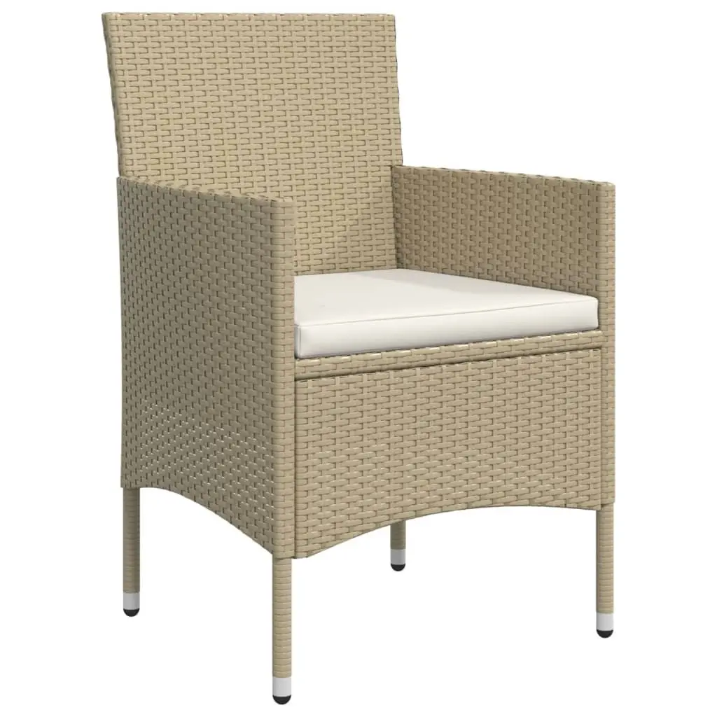 7 Piece Outdoor Dining Set Garden Furniture Patio Table Chairs Beige Cushions