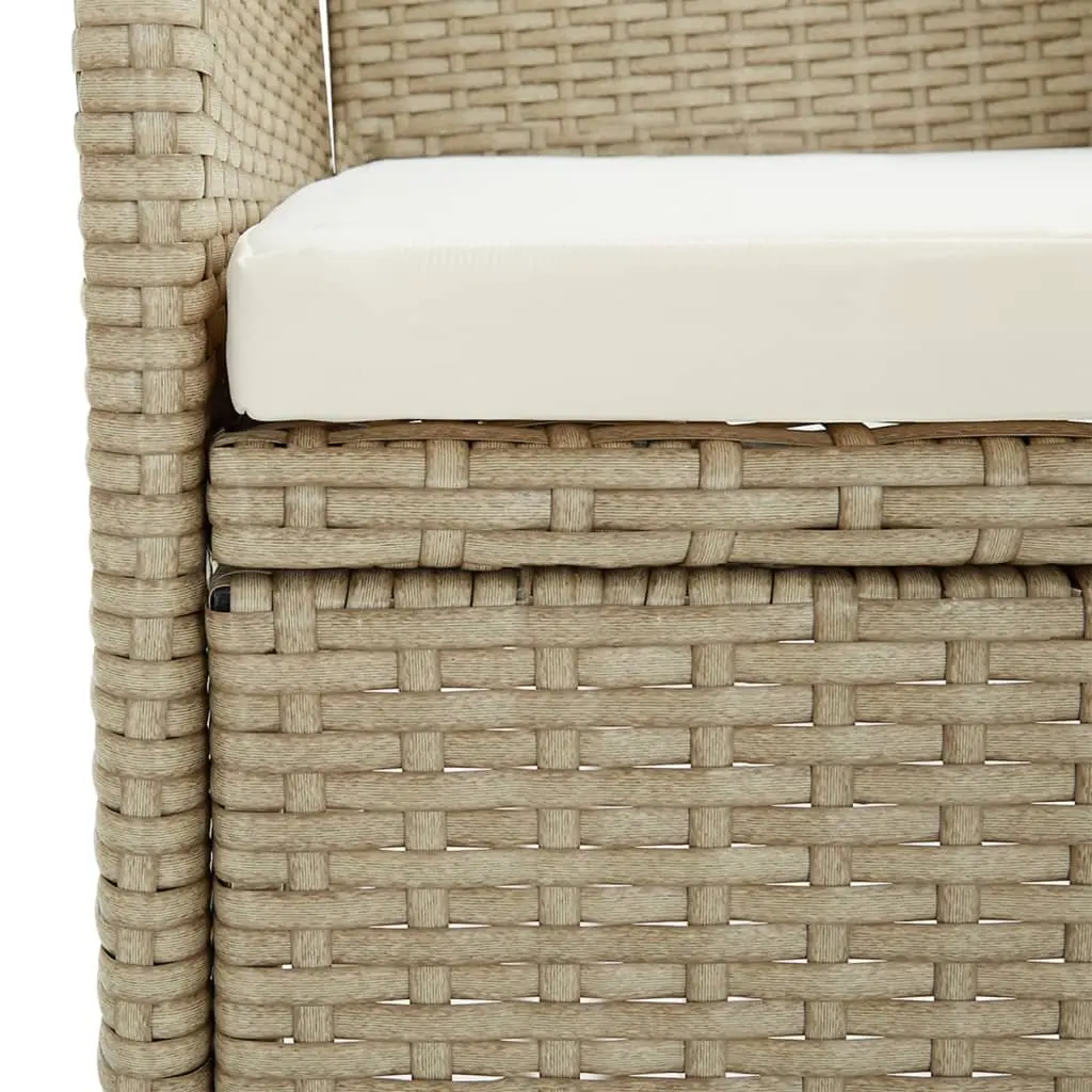 7 Piece Outdoor Dining Set Garden Furniture Patio Table Chairs Beige Cushions