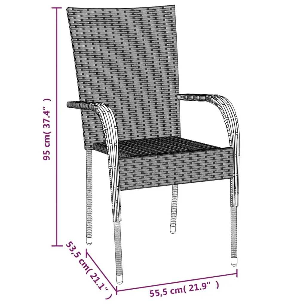 5 Piece Garden Dining Set Grey Outdoor Furniture Poly Rattan Chairs Table