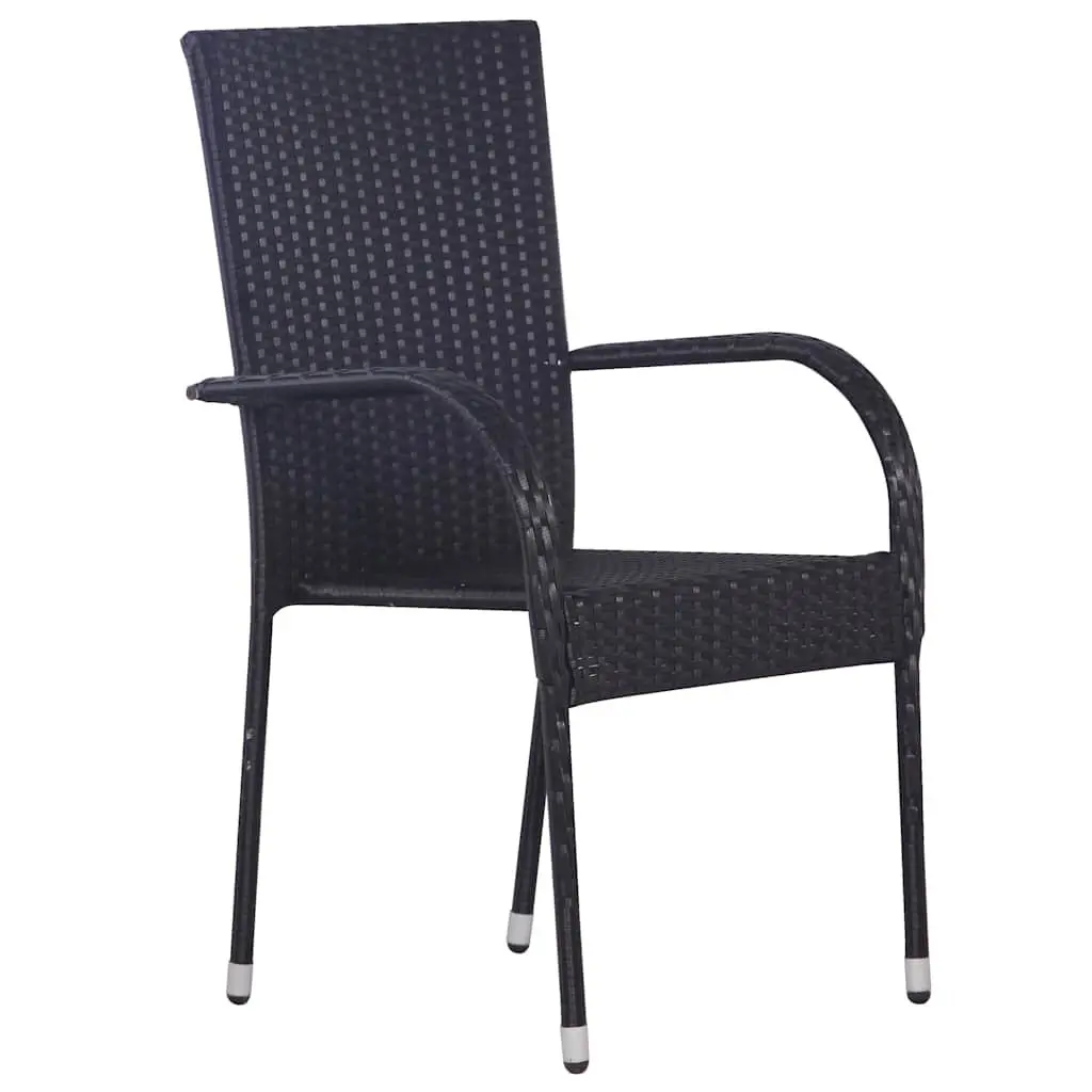 Outdoor Dining Set 5 Piece Garden Furniture Black PE Rattan Chairs Table