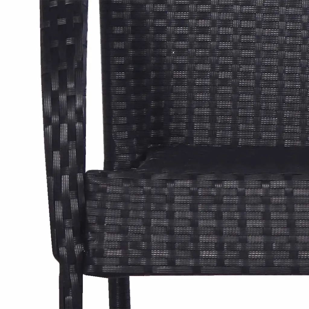 Outdoor Dining Set 5 Piece Garden Furniture Black PE Rattan Chairs Table
