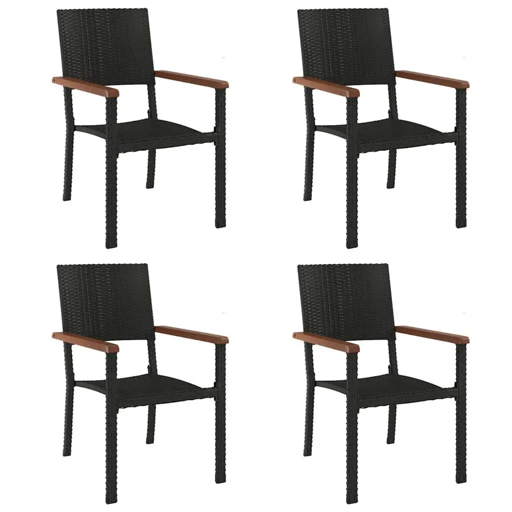 5 Piece Black Garden Dining Set Outdoor Patio Furniture with Chairs Table