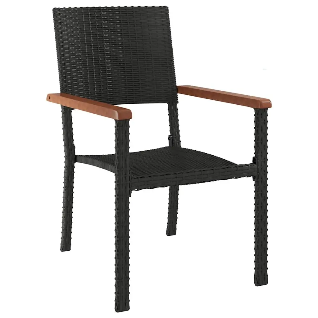 5 Piece Black Garden Dining Set Outdoor Patio Furniture with Chairs Table