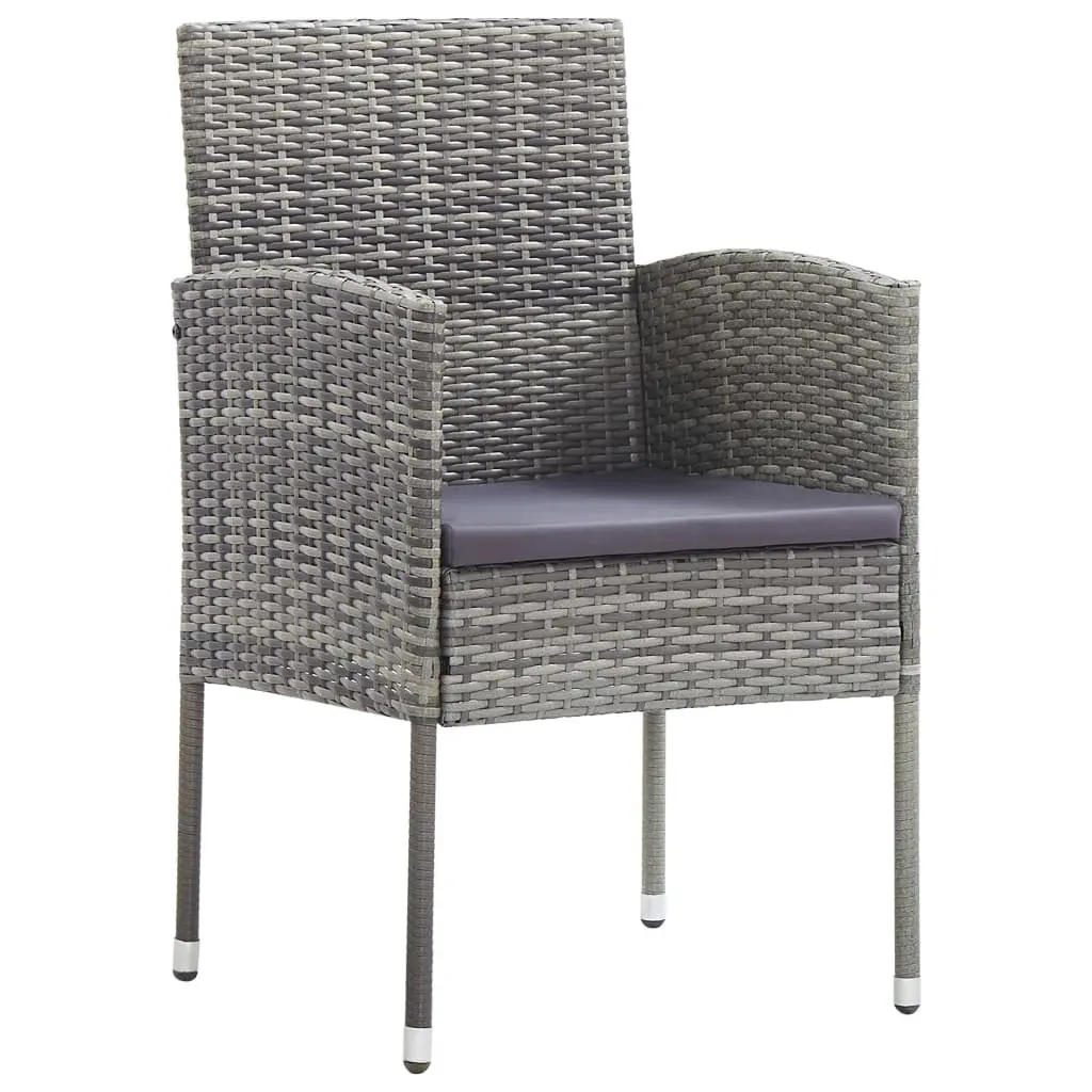 Outdoor Dining Set 5 Piece Garden Furniture with Cushions Anthracite Rattan
