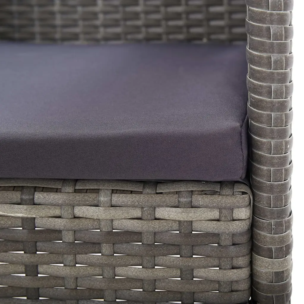 Outdoor Dining Set 5 Piece Garden Furniture with Cushions Anthracite Rattan