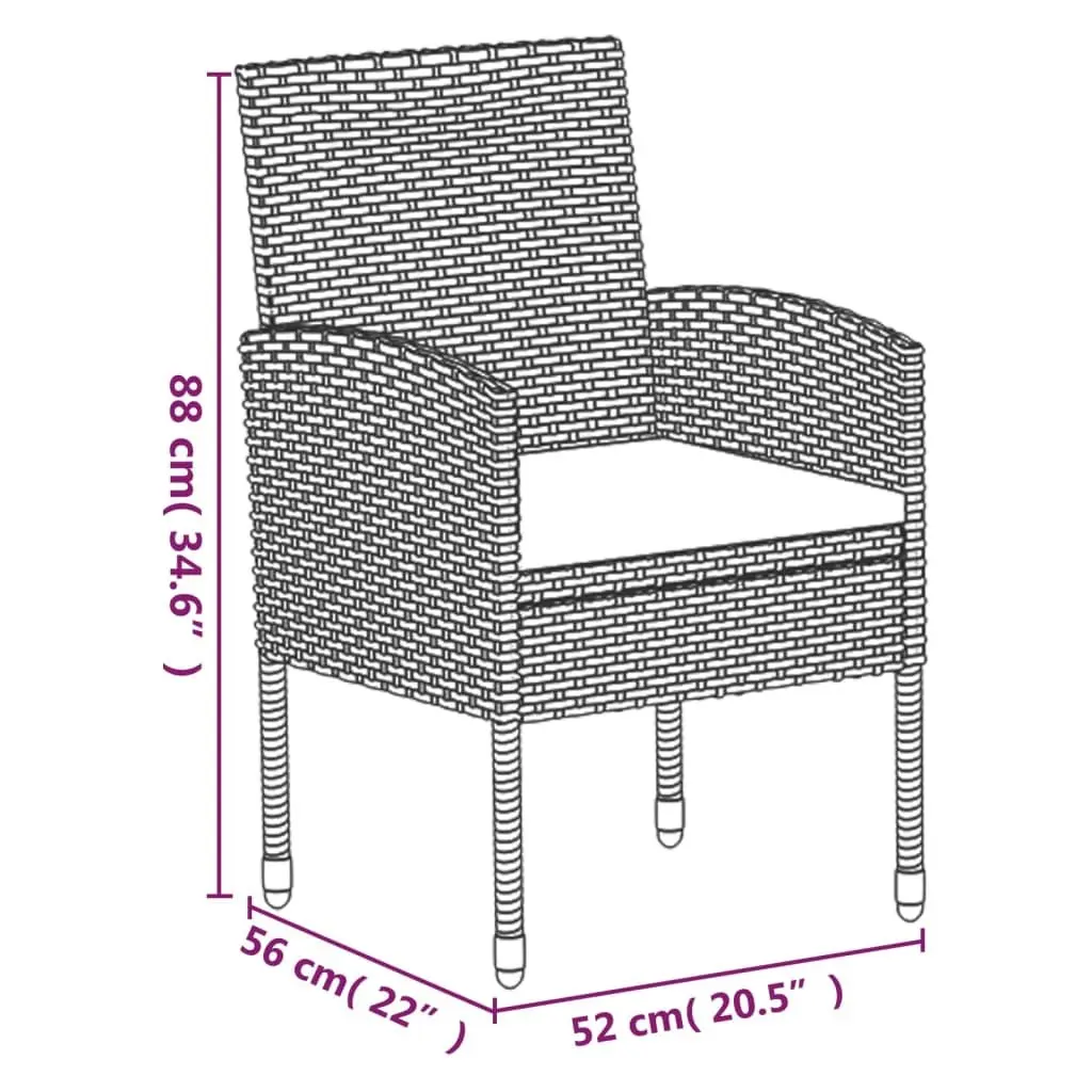 Outdoor Dining Set 5 Piece Garden Furniture with Cushions Anthracite Rattan