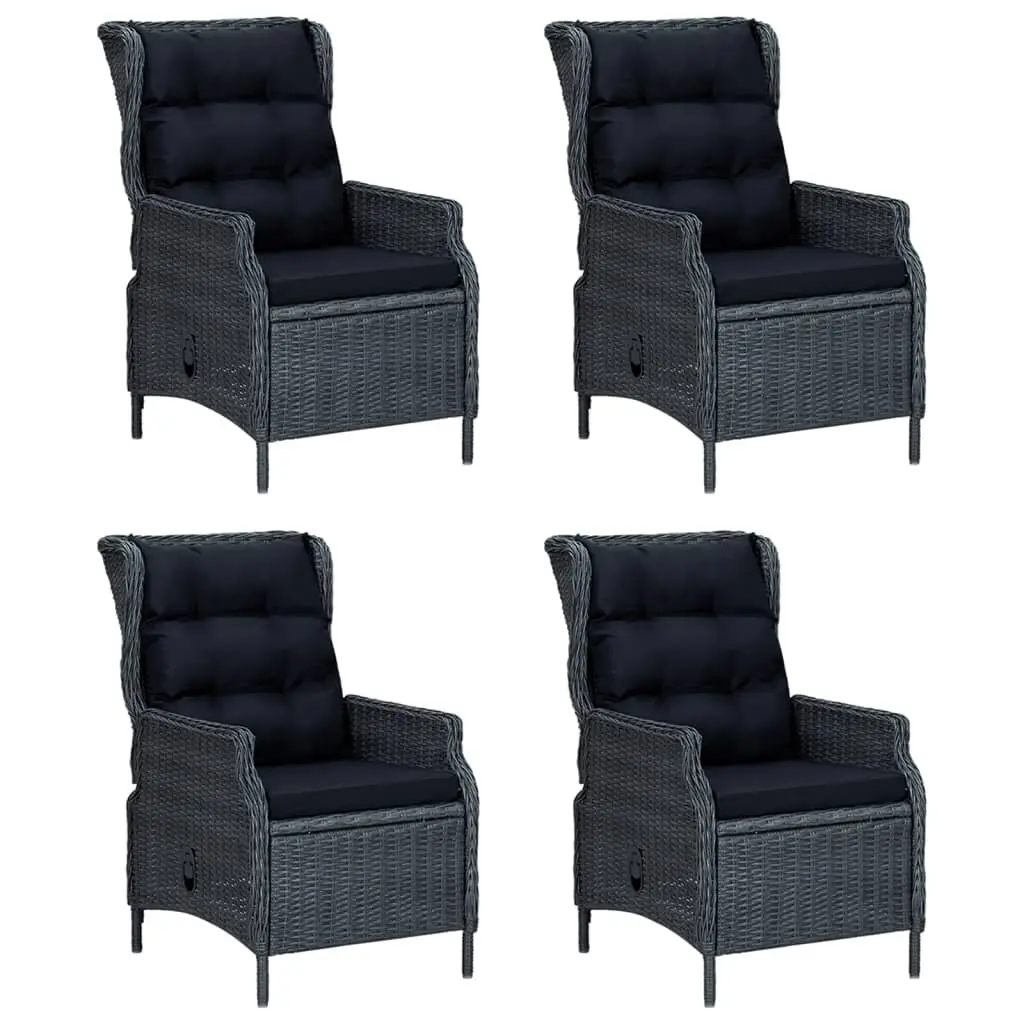 5 Piece Garden Dining Set Dark Grey Outdoor Furniture Patio Table Chairs