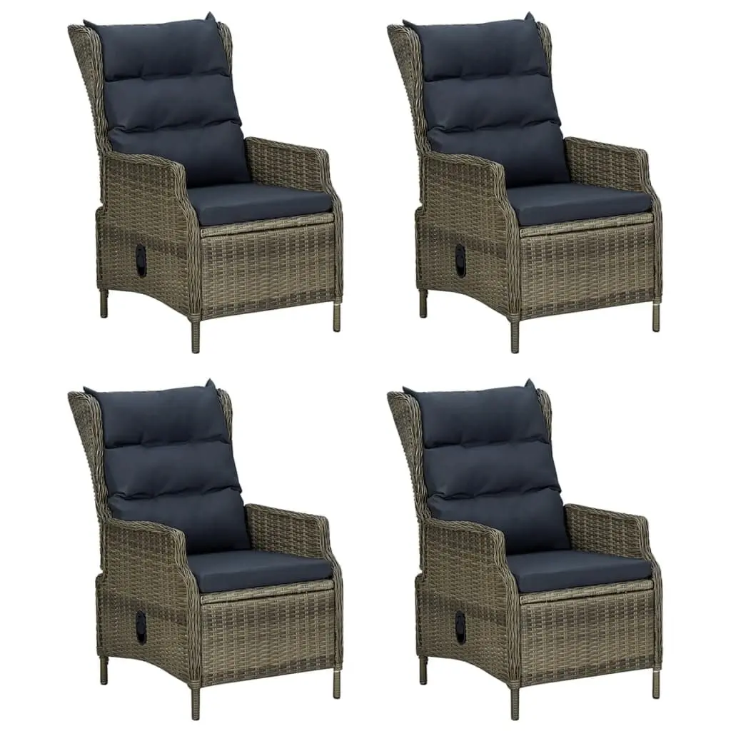 5 Piece Garden Dining Set Outdoor Patio Furniture Brown Poly Rattan with