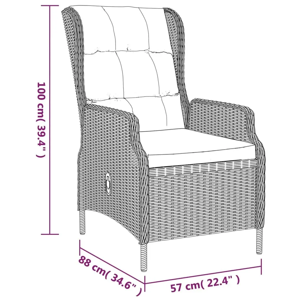 5 Piece Outdoor Dining Set Garden Furniture Grey Poly Rattan Patio Table Chairs