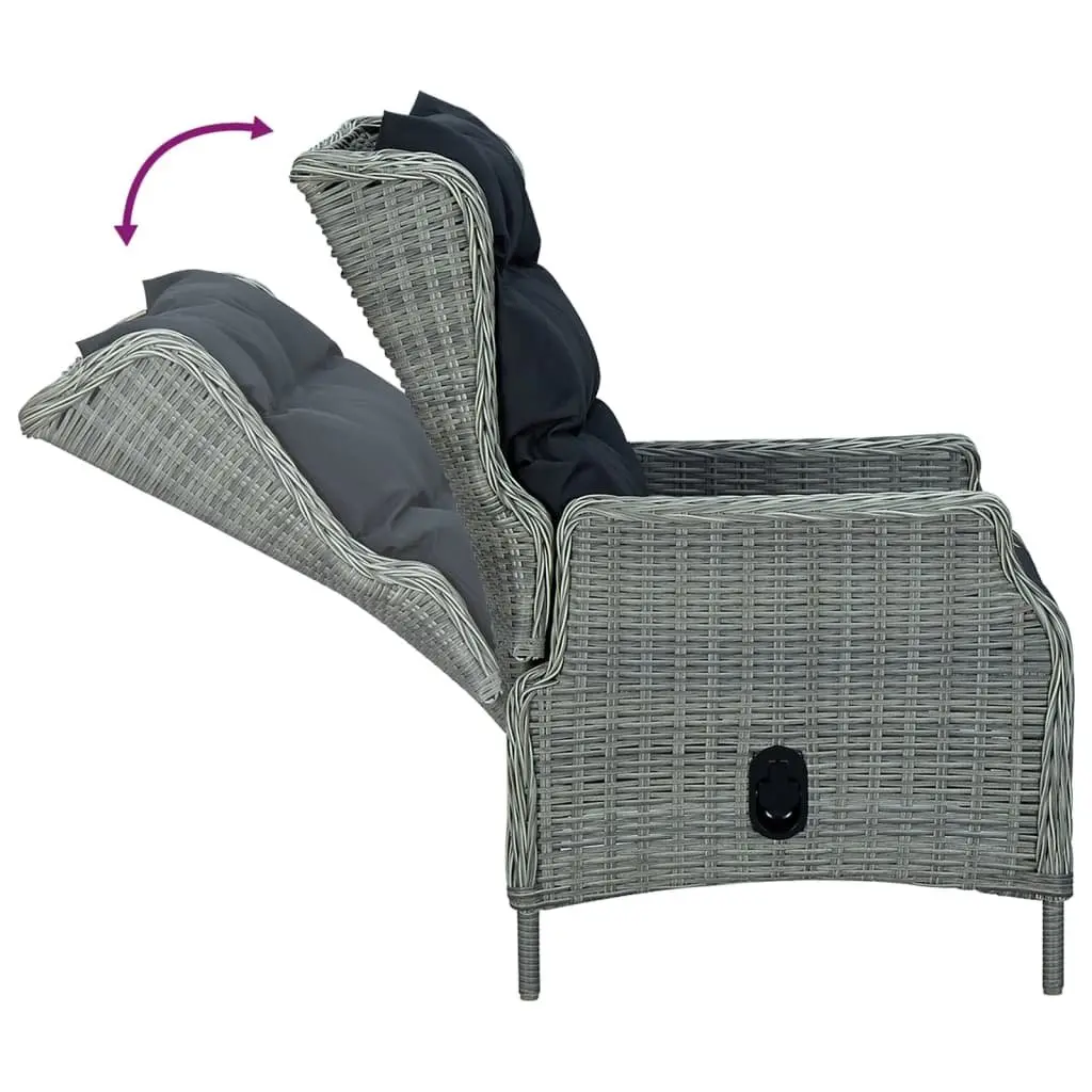 Garden Dining Set 5 Piece Outdoor Furniture Grey Poly Rattan Patio Table Chairs