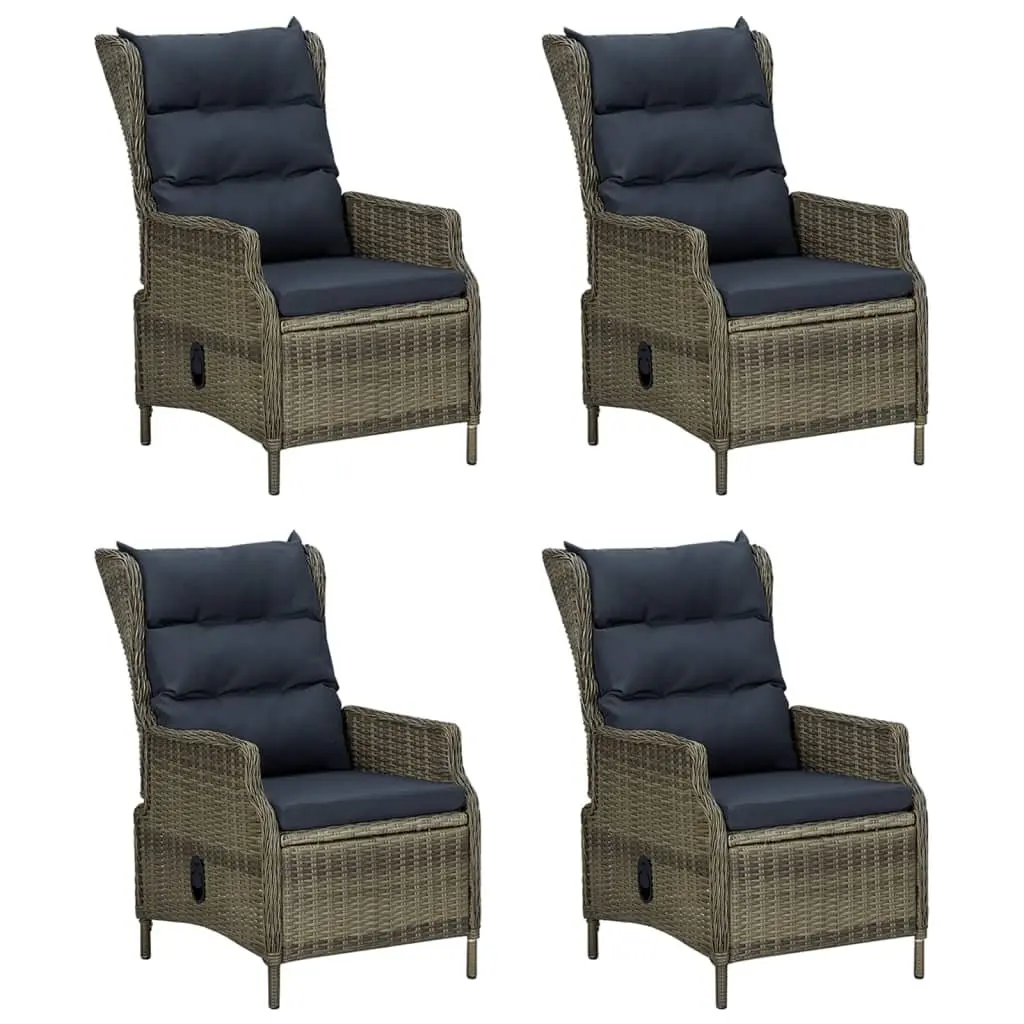 5 Piece Garden Dining Set Outdoor Patio Furniture Brown Rattan Table Chairs