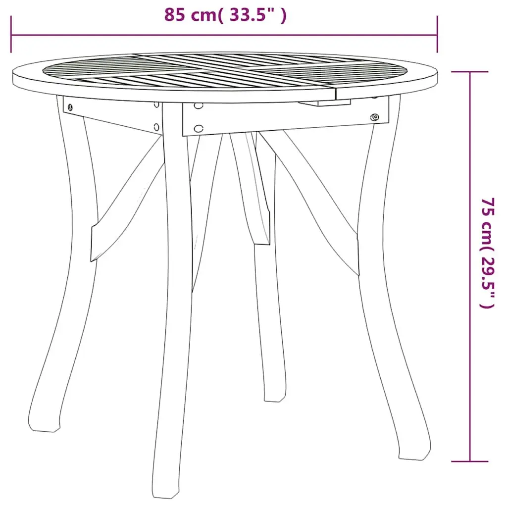 Garden Dining Set 3 Piece Outdoor Patio Furniture Brown Acacia Wood Table Chairs